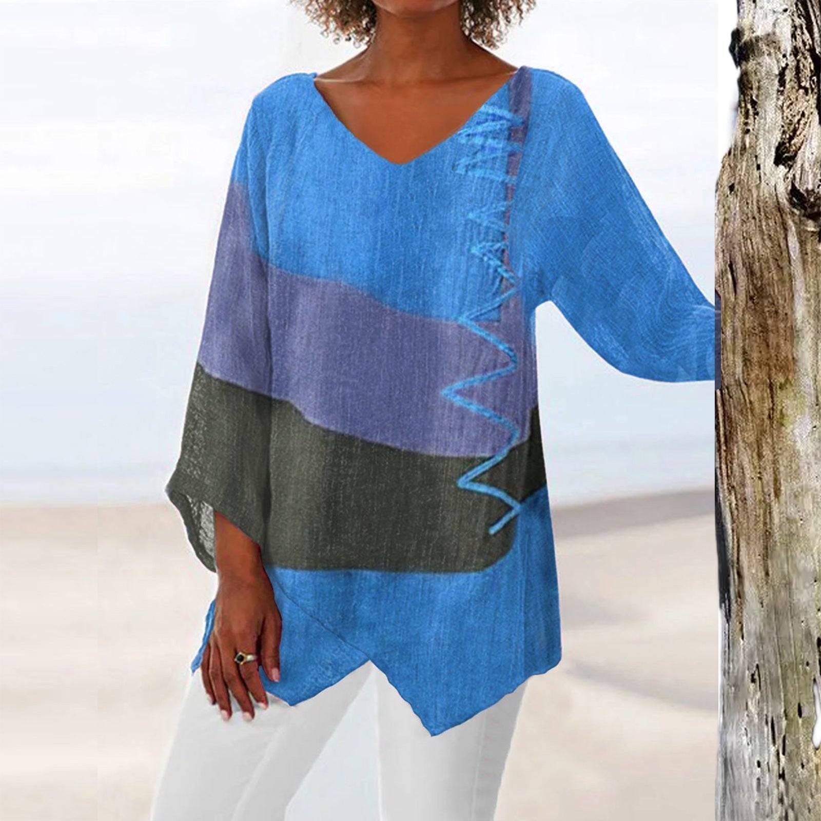 Kaela Color Block Tunic - Side View