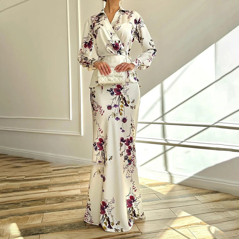 Floral Wrap Maxi Dress - Front View