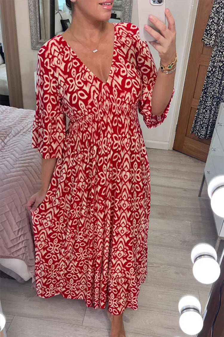 Boho Print Maxi Dress - Side View